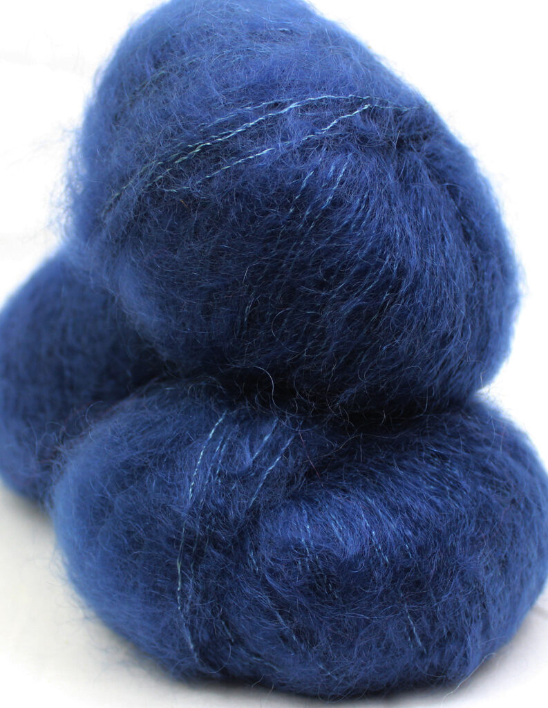 Lot De 10 Pelotes Laine Mohair Bleu Pétrole - Fabriqué En France - N°5/6